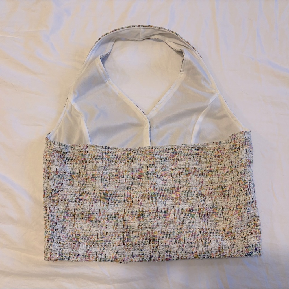 Multicolor Tweed Button-Up Vest - Picture 2 of 2